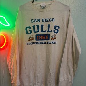 San Diego Gulls 1966 Cream Long-Sleeve Sweatshirt